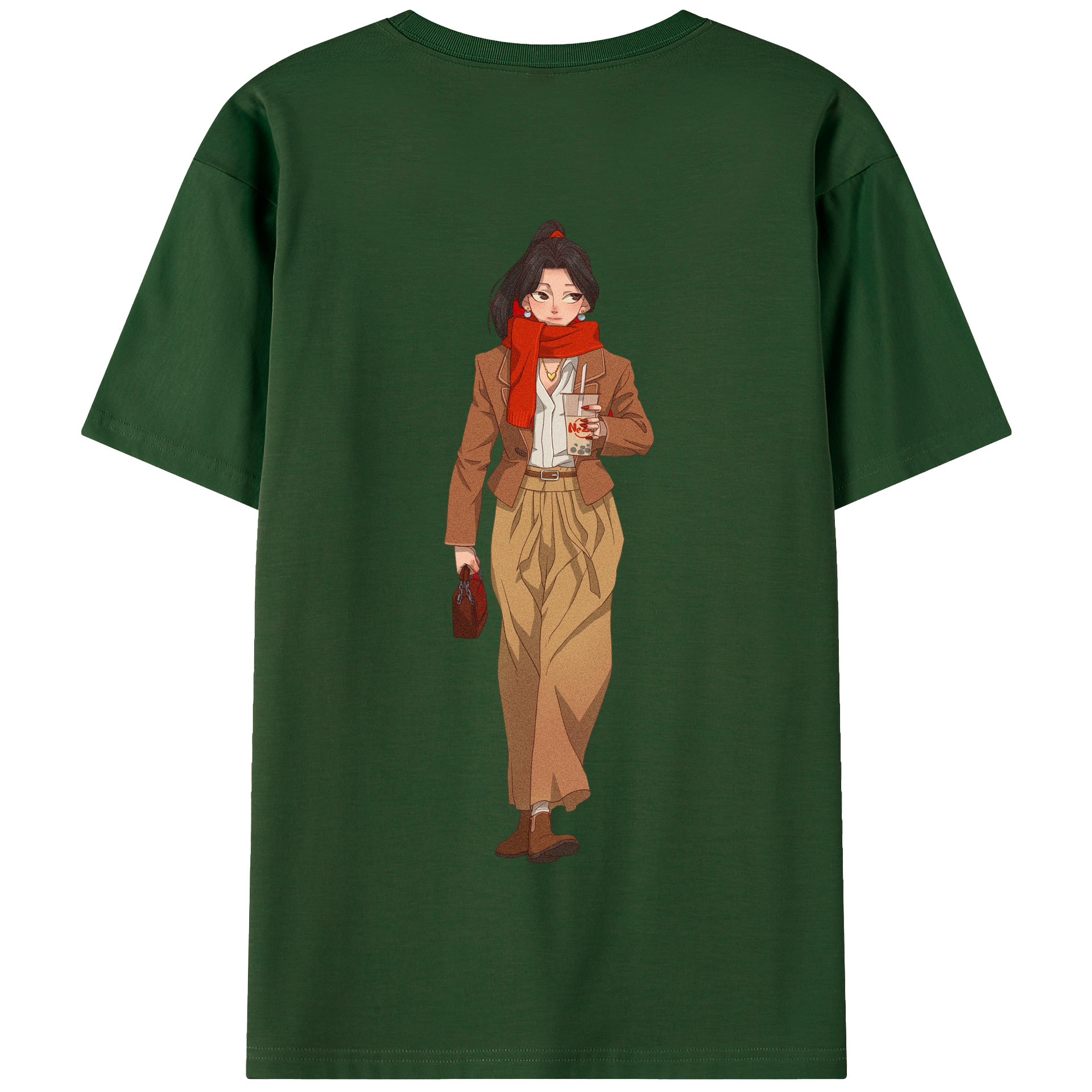 （画像用） Ne Zha 2 ナタ 魔童の大暴れ 綿100％半袖Tシャツ（背面プリント）